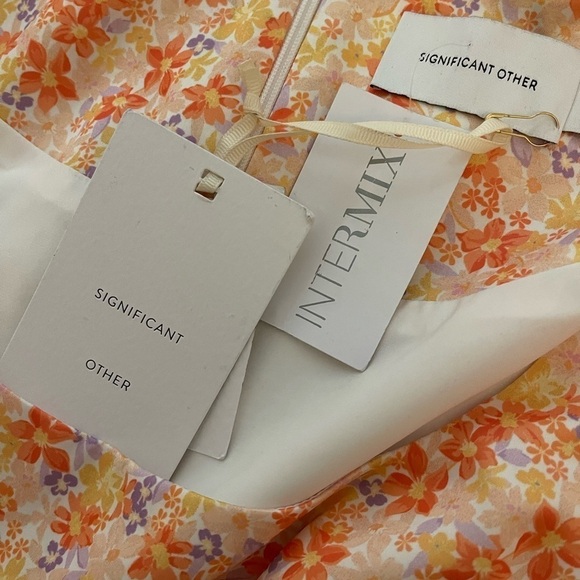 Significant Other Jolie Floral Puff Sleeve Mini Dress Marigold Posie Size 2 NWT - Picture 14 of 16